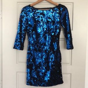 Zara Mini Blue Sequin Dress